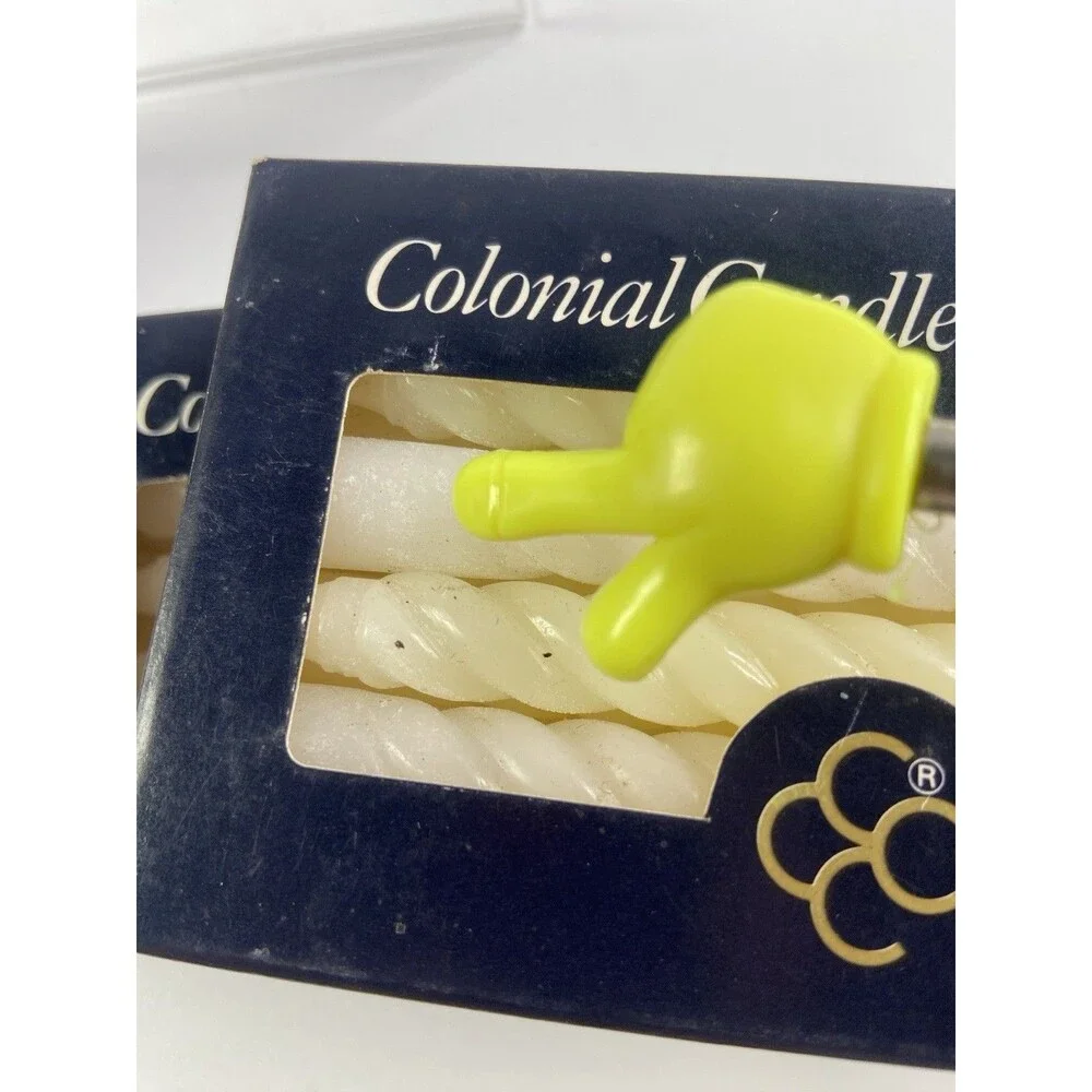 Colonial Candle Cape Cod Twist Angelabra White (3) 12ct Boxes Taper 4 1/2” Chime